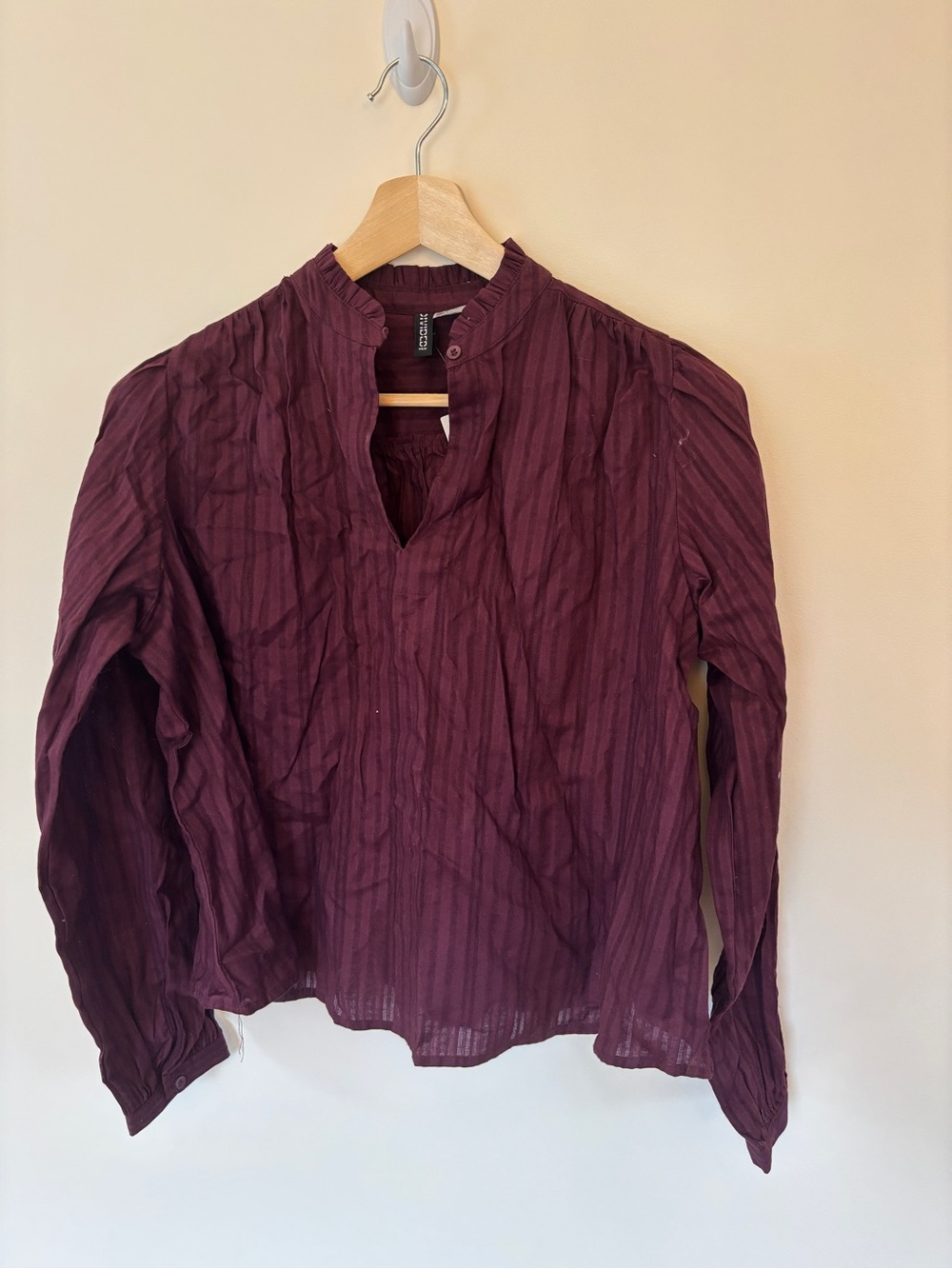 NWT H&M Burgundy Long-Sleeve Blouse